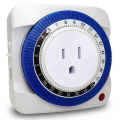 2X 24 Hour Timer Socket Mechanical Program Timer Switch Socket 230V Wall Outlet Protector Energy Saveing(US Plug). 