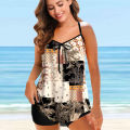2022 Two-Piece Set Tankini Women Vintage Beachwear Swimwear Loose Size Bathing Suit New Summer Ladies Floral Print Swimwear. 
