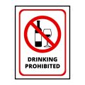 Drinking Prohibited Sign Board - FOAM BOARD MATERIAL. 