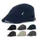 Retro Men'S Hat Cotton Flat Cap Newsboy Beret Adjustable Cabbie Hat Gatsby Driving Hat. 