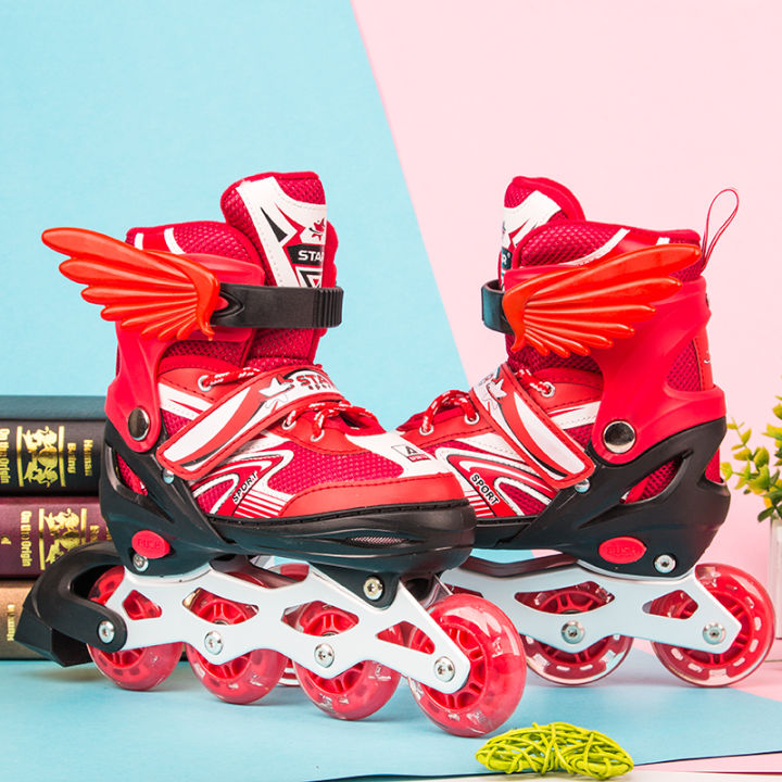 The%20Skating%20Shoes%20Girls'%20Children%20Children%20Beginners%20Men's%20Four-Wheel%20Inline%20Wheel%20Roller%20Skates%20Early%20Skates%20Rollerskate%20Protective%20Gear%20-%20Image%202