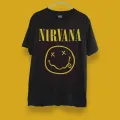 Nirvana T shirt aesthetic T shirt  Black Oversized and Slim Fit t shirt Jet Black and White Print tiktok T shirt For street style most viral T shirt in the world Cotton Black T shirt. 