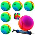 2 No's Inflatable Beach Ball Rainbow Color Printing Volleyball Toys For Game Training. 