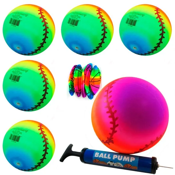 2%20No's%20Inflatable%20Beach%20Ball%20Rainbow%20Color%20Printing%20Volleyball%20Toys%20For%20Game%20Training%20-%20Image%202
