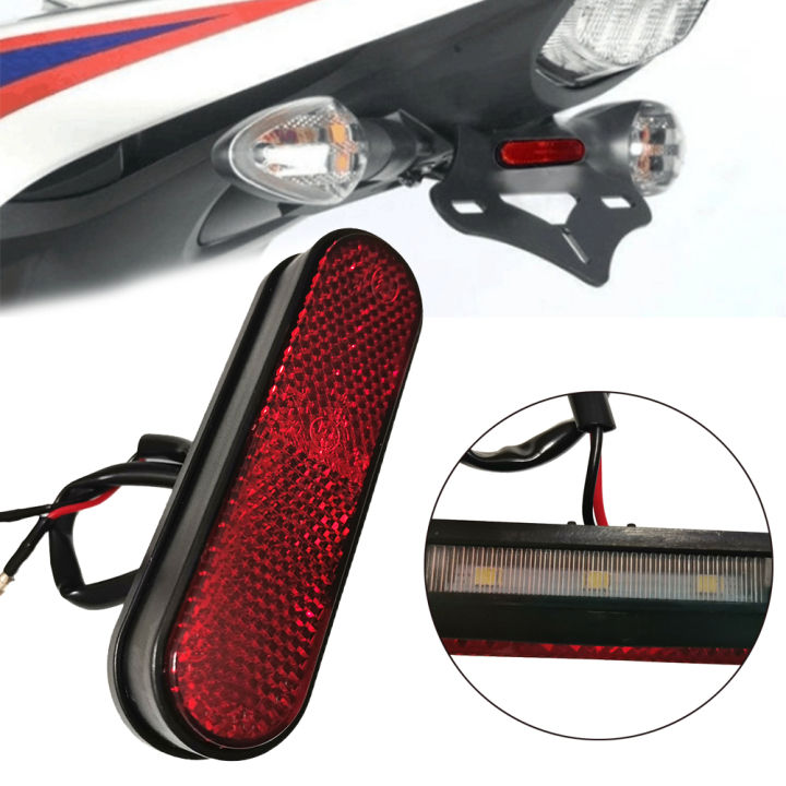 FG Universal Motorcycle Rear Reflector License Plate Light 3 LED Number ...