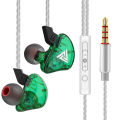 QKZ CK5 In-Ear Wired Earphones with Built-in Microphone, Volume Controller, Heavy Bass, Transparent Design for Music, Gaming and Sports. 
