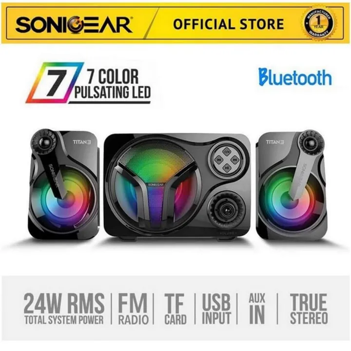 SonicGear Titan 3 BTMI Bluetooth Portable Music Synchronized Light Display Speaker