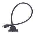 Micro USB 2.0 Male to Female connector Adapter Cable With Panel Mount Hole. 