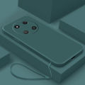 Honor X9C 5G X9C Straight Edge Liquid Silicon Rubber Case + Lanyard Matted TPU Casing Strap Shockproof Cover. 