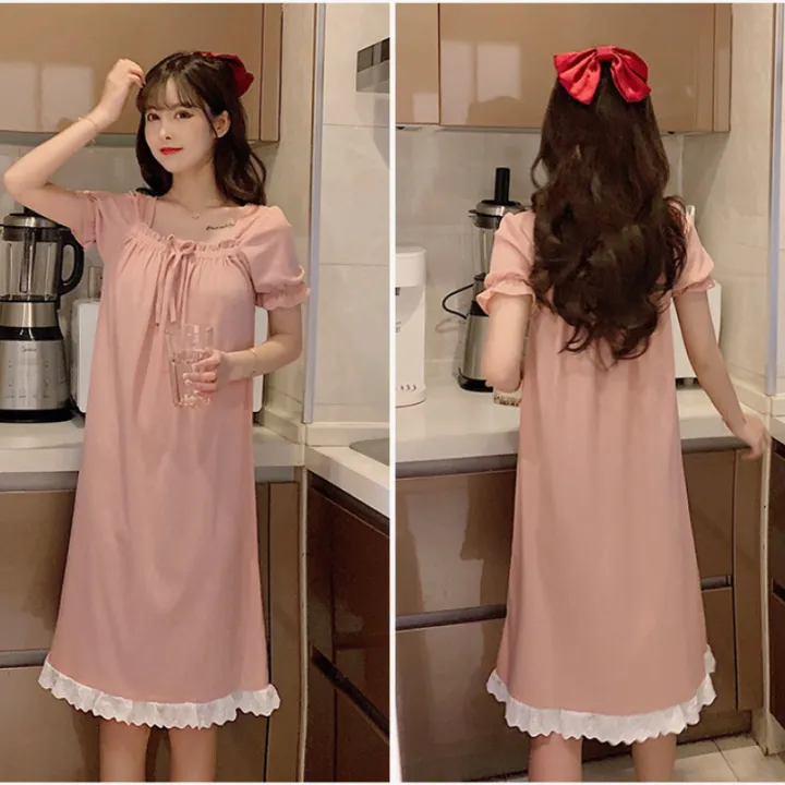 Vintage%20Kawaii%20Nightgowns%20Cotton%20Women's%20Sleepwear%20Lace%20Ruffle%20Collar%20Peignoirs%20Lounge%20Wear%20Victorian%20Night%20Dress%20Ladies%20Nightie%20-%20Image%206