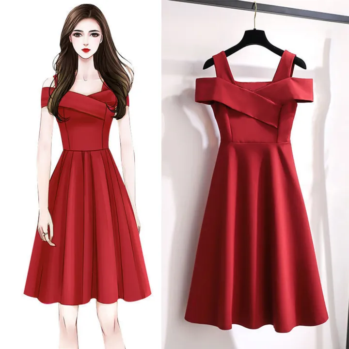 Yfashion%20Women%20Cotton%20Fashion%20Off-shoulder%20%20Dress%20Cross%20Front%20High%20Waist%20Sexy%20Backless%20Comfortable%20Solid%20Color%20Pullover%20A-line%20di%20Skirt%20color:light%20blue%20size:M%20-%20Image%205