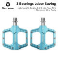WEST BIKING 3 Bearings Aluminum Alloy Bicycle Pedals Mountain Road Bicycle Pedals Steel Shafts Anti-skid Bicycle Accessories. 