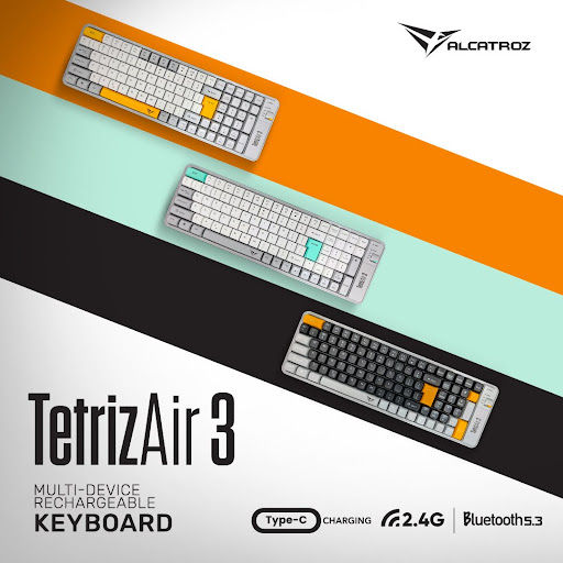 Alcatroz Tetriz Air 3 Bluetooth 5.3 Dual Mode 99 Key Wireless Keyboard