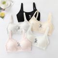 Cotton Puberty Training Bra Bow Teenage Girl Bra with Pad Breathable Teen Lingerie Camisole for 12-16Y sports bra. 
