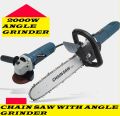 Angle grinder 100mm with 11.5 chain saw wood cutting trees garden tool cooking fire. 