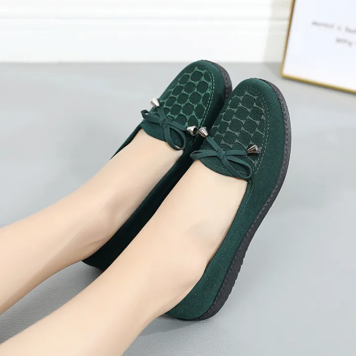【ZOSR】Old Beijing Cloth Shoes Women's Shoes Summer Breathable Soft Bottom Comfortable All-Matching Lazybones' Shoes Low-Cut Leisure Middle-Aged and Elderly Grandma Shoes