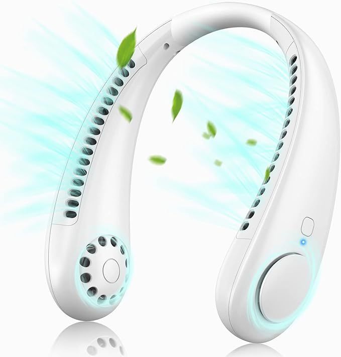 thumbnail image 2 of Necklace Fan Mini Wearable Fans Neckband Fan USB Rechargeable Quiet 3 Speed Hand Free Fan For 2 of 13
