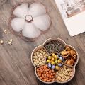 Snack Storage Box, Flower Shape Snack Tray with Lid,Nut Candy Food Storage Box,Fruit Box Dry Fruit Container,Pink. 