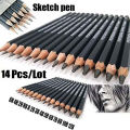 14Pcs/Set Professional Sketch Pencil Set HB 2B 6H 4H 2H 3B 4B 5B 6B 10B 12B 1B Graphite Art Hand-Painted Pen School Stationery. 