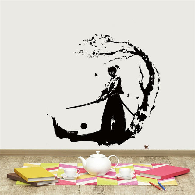 【Folio & Light】Ninja Vinyl Decal Samurai Wall Sticker Warrior For Boys Home Decor Room Decals Removable Art Wallpaper