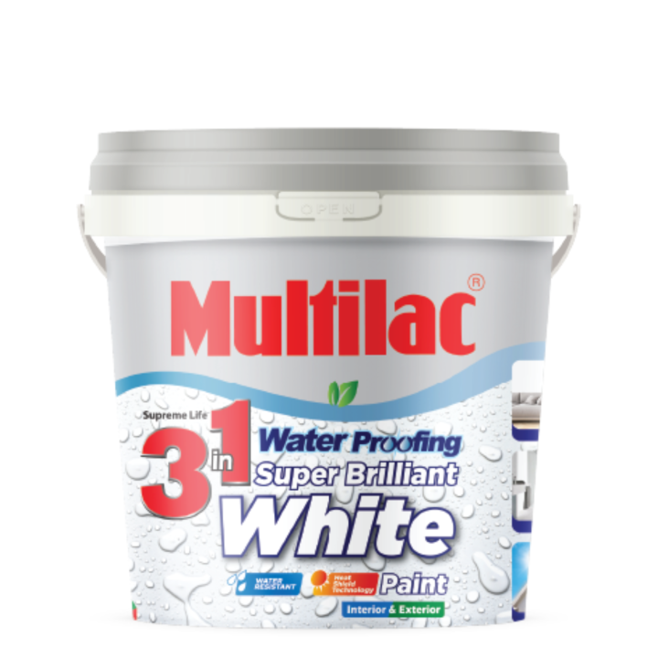 Multilac 3 in 1 Water proofing super Brilliant white for walls, Bathrooms, roof All in one solution for Exterior & Interior