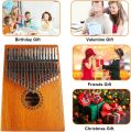 Kalimba 17 Keys Thumb Piano with Casing, Tune Hammer and Study Instruction,Portable Mbira Sanza Finger Piano,Gift for Kids Adult Beginners Professional. 
