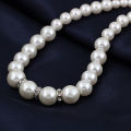 Women Faux Pearls Alloy Necklace Bracelet Earrings Wedding Bridal Jewelry Set. 