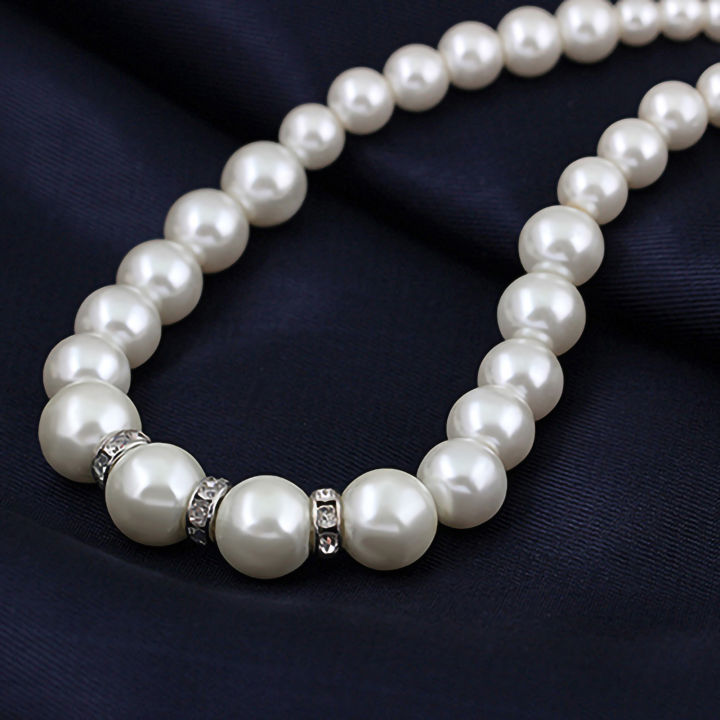 Women%20Faux%20Pearls%20Alloy%20Necklace%20Bracelet%20Earrings%20Wedding%20Bridal%20Jewelry%20Set%20-%20Image%203
