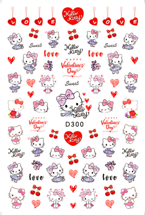 1PCS%203D%20Cartoon%20Hello%20Kitty%20Love%20Sticker%20Nail%20Art%20Decoration%20Animation%20Barbie%20Mickey%20Mouse%20Nail%20Stickers%20Nail%20Art%20Accessories%20-%20Image%203