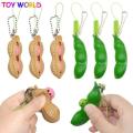Simple Dimple Toys popper cute peanut-shaped keychains Push Bubble Sensory Stress Reliever Squeeze Pop it Fidget Toy Squeeze Bean Recover Relieve Stress. 