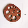 Wooden placemat Lotus root slice coasters   Irregular Solid wood Cup mat Table mat for Home decor  Dining table  Kitchen  Tea party Restaurant. 