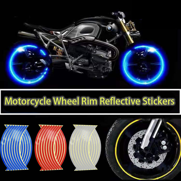 10/12/14inch Motorcycle Wheel Rim Reflective Moto Decaluniversal Wheel ...
