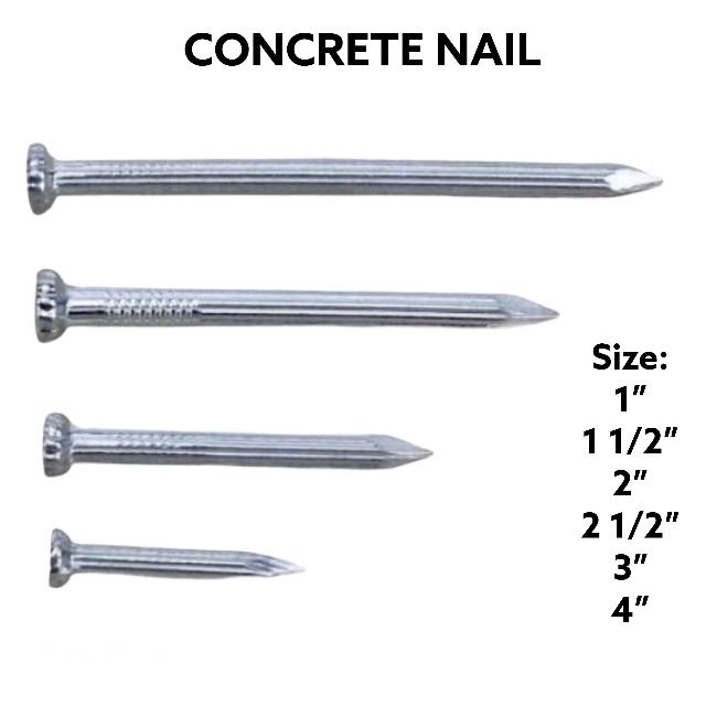 Concrete Nails (1″-4″) Quality Nails 10 Pcs