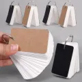 【ZOSR】100Sheet Handwritten Card Portable Blank Binder Note Pad Index Card Note Memo Papers with Iron Binder Ring Combinable Flipping Study Flash Cards. 
