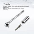 Ratchet Spanner set Socket Sleeve 7-19mm Power Drill Socket Adapter Extension-Silver Type-B. 