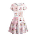 MINISO Disney Girl Dresses Summer 3D Cartoon Mickey Mouse Minnie Short Sleeve Cute Birthday Party Princess Dress Toddler Clothes. 