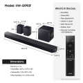 Samsung Q990F 11.1.4ch Q Series Subwoofer + Rear Speaker, Wireless Dolby Atmos, Q-Symphony, Game Mode Pro, Adaptive Sound (HW-Q990F). 