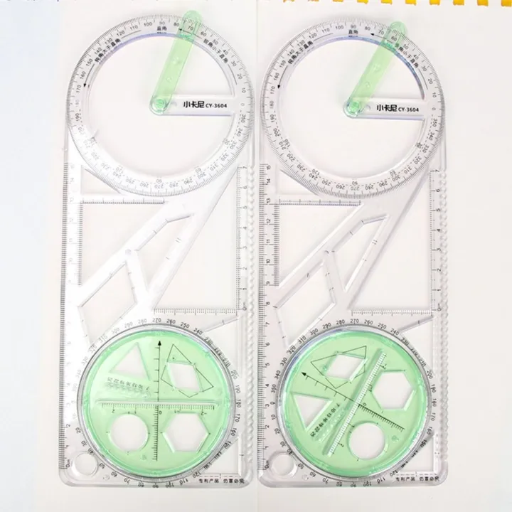【SkinHorizon】Rotary Multi-function Geometric Drawing Ruler Protractor ...