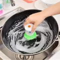 Fast Cleaning Brush with Soap Dispenser for Kitchen, Sink, Dish Washer Plastic Wet and Dry Brush. 
