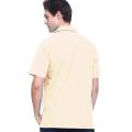 Standard Collar Short Sleeve Shirt for Men Beige. 
