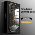 Vantime Luxury 6D Plating Soft Casing Silicone Square Frame Phone Case for Samsung Galaxy S22 Ultra 5G Back Cover. 
