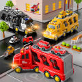 KOKKO Fire Truck Toy For Kids Engineering Car Model With Lights Music Storage Transport Vehicle For Boys Birthday Christmas Gifts. 