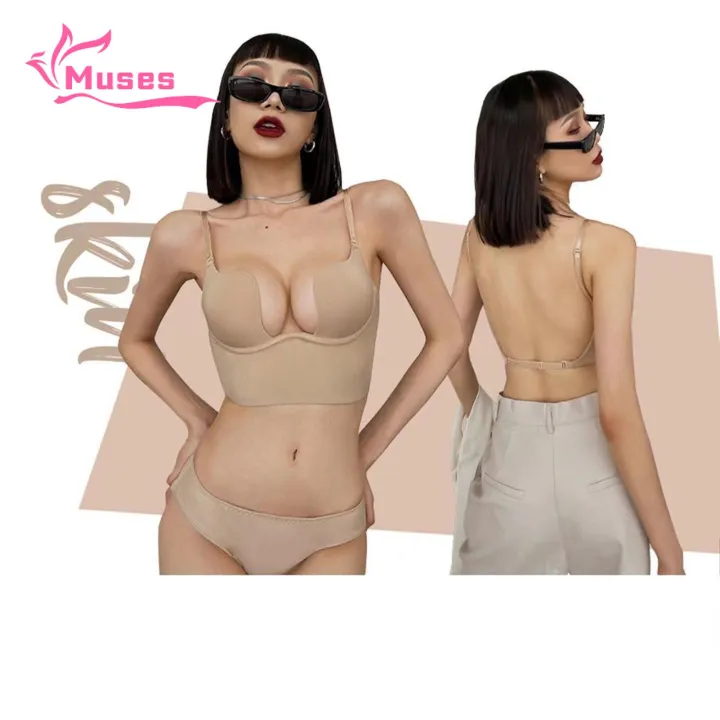 Muses%20Mall%20Women%20Bra%20Women%20Deep%20U%20Neck%20Bra%20Shaper%20Beauty%20Back%20Backless%20Push%20Up%20Spaghetti%20Straps%20Padded%20Brassiere%20U-shaped%20Front%20Bra%20-%20Image%208