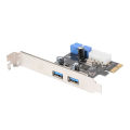 Desktop PCI-E to USB 3.0 Expansion Card With Interface USB 3.0 Dual Ports 20-pin Front Connector For Windows XP / Vista / 7 / 8 / 10 AC328. 