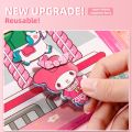 AIYIN Cartoon Magnetic Kuromi Paper Doll House Book Set Sanrio Quiet Book DressUp Book for Sanrio stickers. 