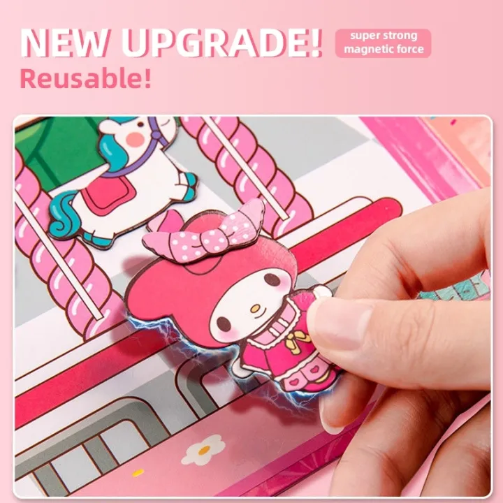 AIYIN%20Cartoon%20Magnetic%20Kuromi%20Paper%20Doll%20House%20Book%20Set%20Sanrio%20Quiet%20Book%20DressUp%20Book%20for%20Sanrio%20stickers%20-%20Image%205