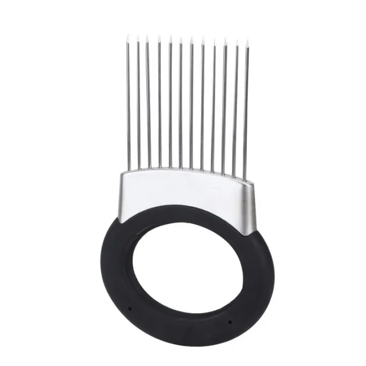 Onion Chopper Onion Holder Vegetable Potato Cutter Slicer Stainless Steel Fork Slicing with Odor Remover