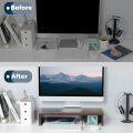 VTEC FURNITURE Modern Monitor Riser / Monitor Stand for Desk TV/Screen/PC/Printer/Laptop Riser / Computer Shelf with Storage TV Holder for Home Office. 