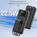Aspor A316 20000mAh 22.5W Portable Power Bank  (PD & QC 3.0), an LED battery indicator, and four output ports. 