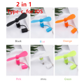 Portable Mini 2 In 1 Mobile Phone Fan, Micro USB Adapter Type IOS Smartphone For Iphone Android Micro Hanldheld Cooling Fan 3in1. 